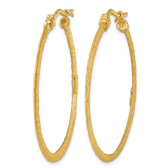 Herco 18K Polished Satin and Textured Large Solid Round Hoop Earrings