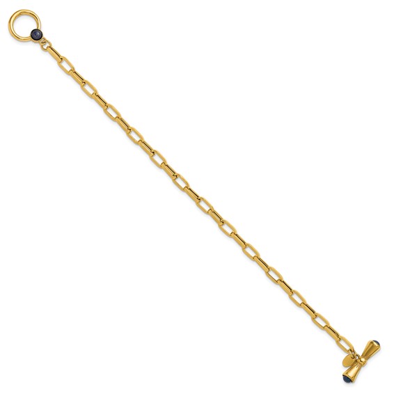 Herco 18K Polished Sapphire Fancy Link 7.5 inch Toggle Bracelet