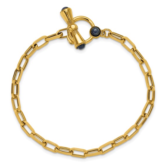 Herco 18K Polished Sapphire Fancy Link 7.5 inch Toggle Bracelet