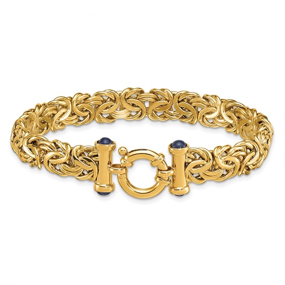 HERCO Gold Byzantine Bracelets with Sapphires in the Clasp