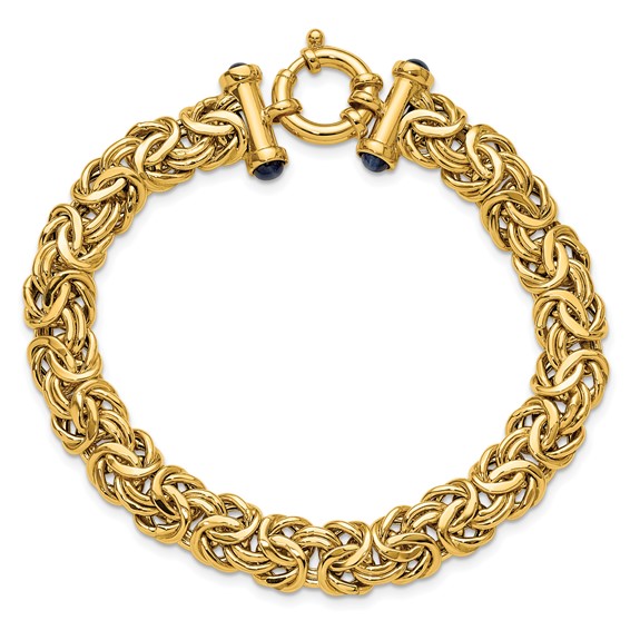 HERCO Gold Byzantine Bracelets with Sapphires in the Clasp