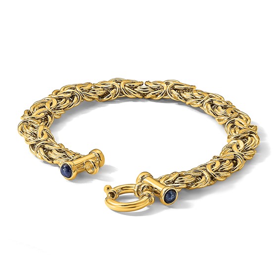 HERCO Gold Byzantine Bracelets with Sapphires in the Clasp