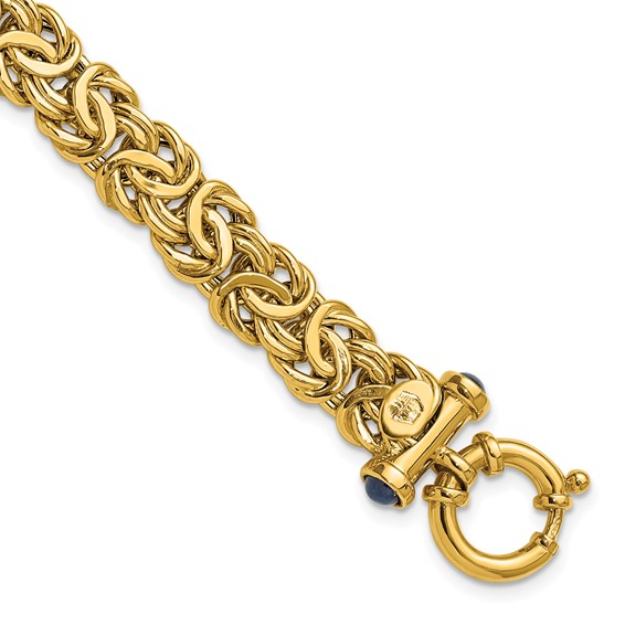 HERCO Gold Byzantine Bracelets with Sapphires in the Clasp