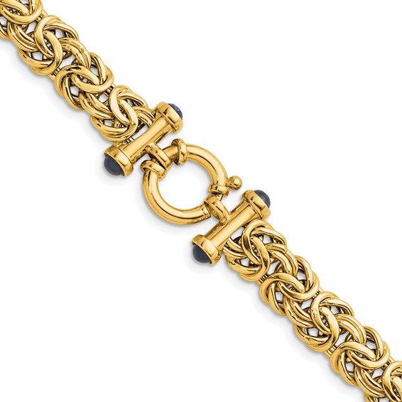 HERCO Gold Byzantine Necklaces with Sapphires in the Clasp