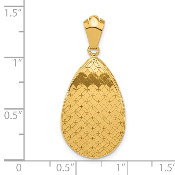 Herco 18K Polished and Textured Fancy Linked Circle Design Pendant