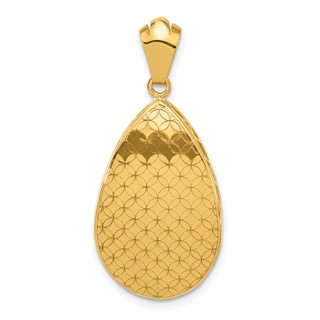 Herco 18K Polished and Textured Fancy Linked Circle Design Pendant