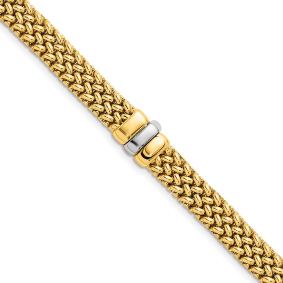 Herco 18K Polished Semi-solid 7.5mm Mesh 7 inch Bracelet