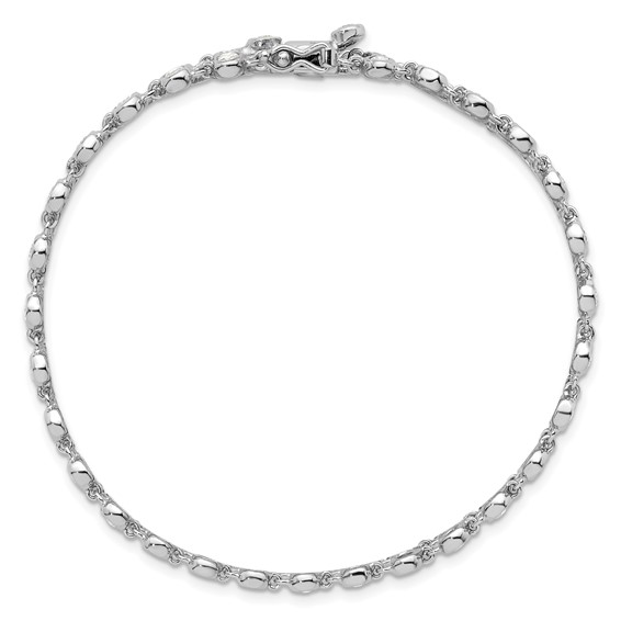 Herco 18K White Gold Diamond 3 Row 7.25 inch Bracelet