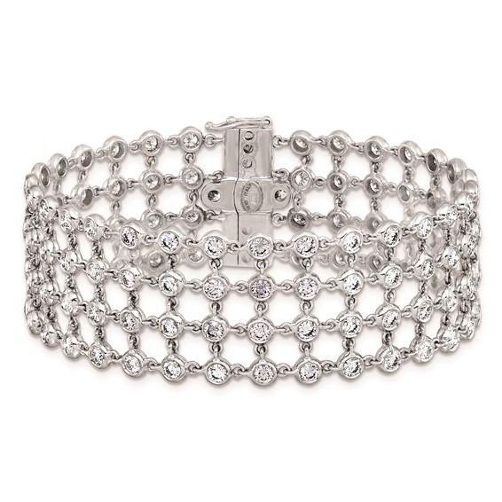 HERCO Gold Mesh 4 Rows of Diamonds Bracelets