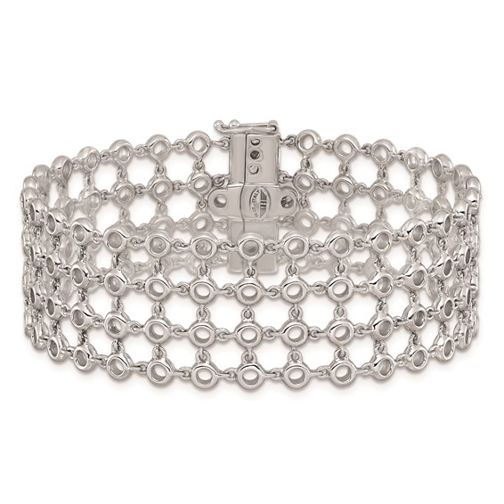 Herco 18K White Gold 4 Row 7.25in Bracelet Mounting