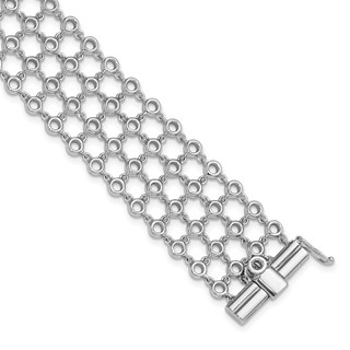 Herco 18K White Gold 4 Row 7.25in Bracelet Mounting