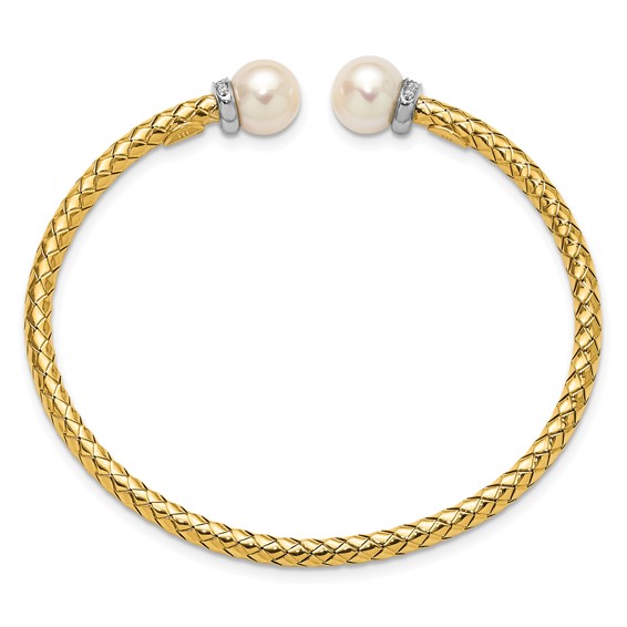 HERCO Gold Woven Pearl Cuffs