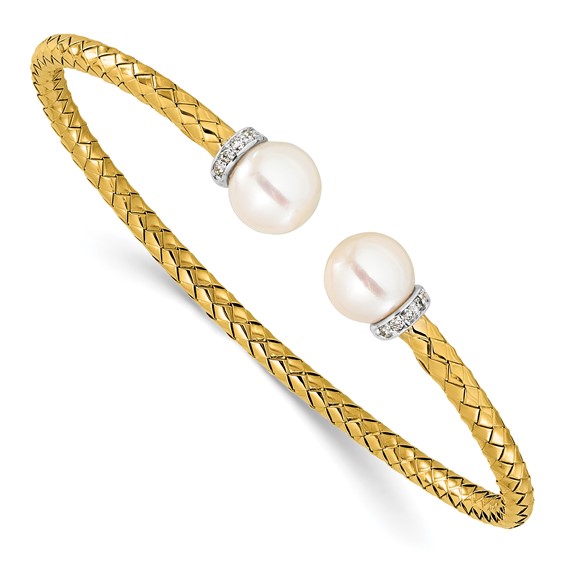 HERCO Gold Woven Pearl Cuffs