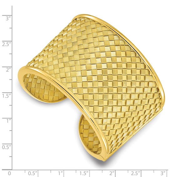 Herco 18K Gold Basket Weave Cuff