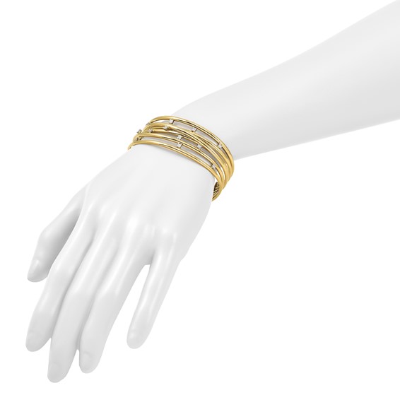 Herco 18K Polished Diamond Cuff Bangle