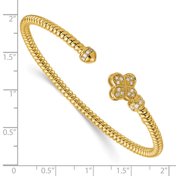 Herco 18K Polished Diamond Cuff Bangle