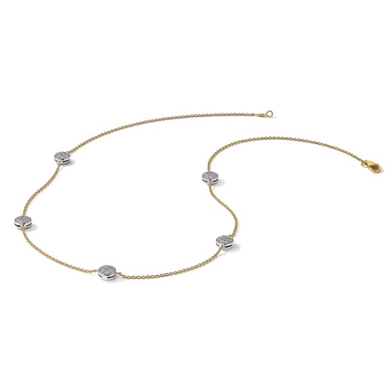 HERCO Gold Diamond Button Necklaces