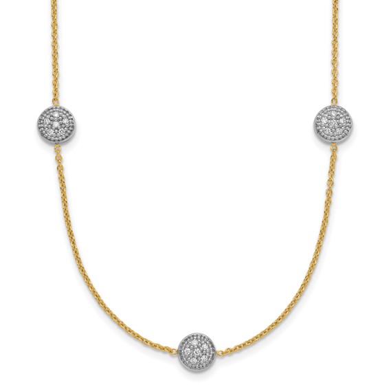 HERCO Gold Diamond Button Necklaces
