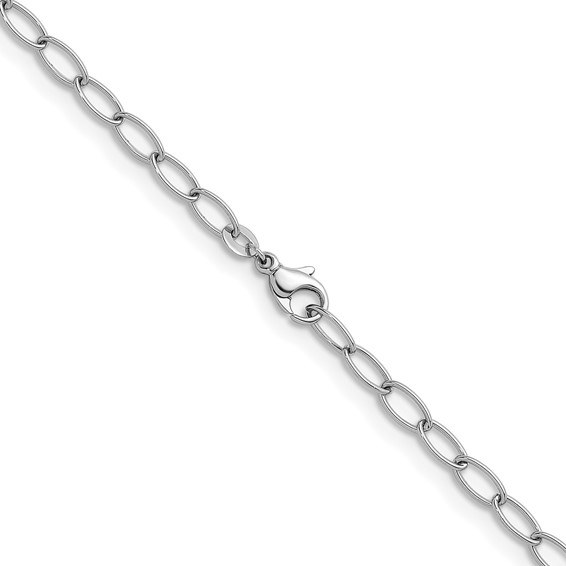 Herco 18K White Gold Rhodium-plated Polished 4.5mm Solid Oval Link 16 Inch Chain