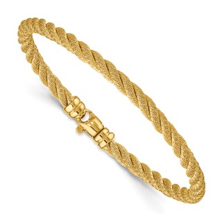 Herco 18K Twisted Textured 4mm 7.5 inch Bracelet