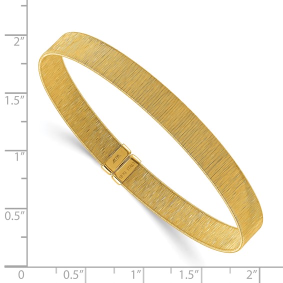 Herco 18K Polished and Textured 7.25mm Cuff Bangle