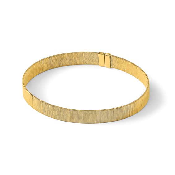 Herco 18K Polished and Textured 7.25mm Cuff Bangle