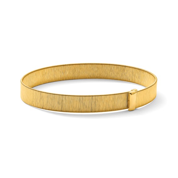 Herco 18K Polished and Textured 7.25mm Cuff Bangle