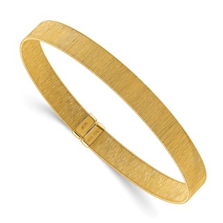 Herco 18K Polished and Textured 7.25mm Cuff Bangle