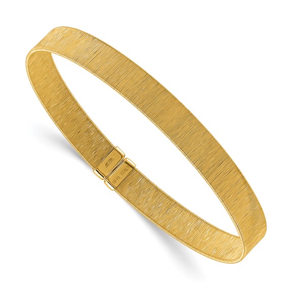 Herco 18K Polished and Textured 7.25mm Cuff Bangle