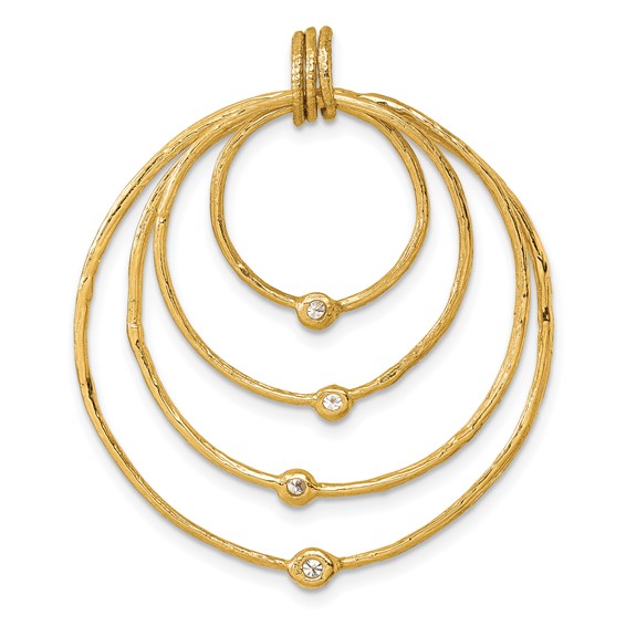 Herco 18K Polished and Satin Diamond Four Open Circles Pendant