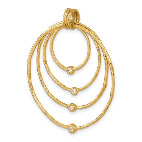 Herco 18K Polished and Satin Diamond Four Open Circles Pendant