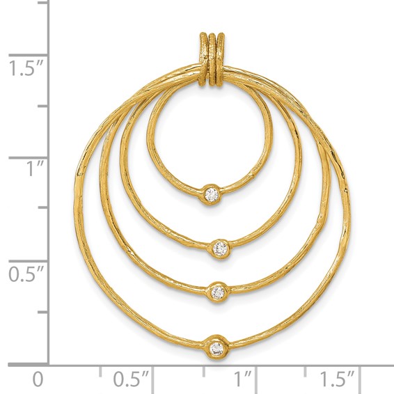 Herco 18K Polished and Satin Diamond Four Open Circles Pendant