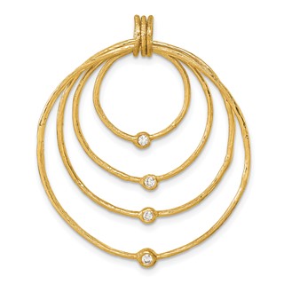 Herco 18K Polished and Satin Diamond Four Open Circles Pendant