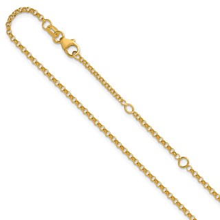 Herco Gold Polished Adjustable Rolo Chain
