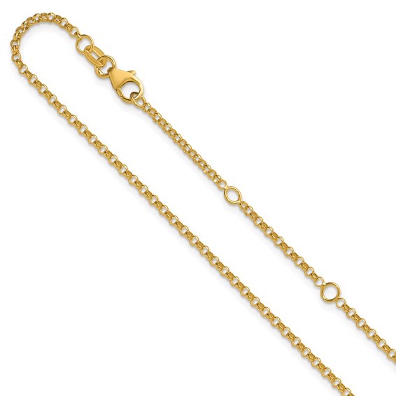 Herco Gold Polished Adjustable Rolo Chain