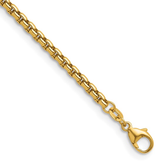 Herco 14K Polished 3.2mm Solid Round Box 22 Inch Chain