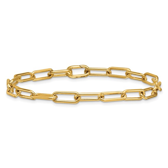 Herco 18K Polished 5mm Solid Paperclip Link 7.5 inch Bracelet