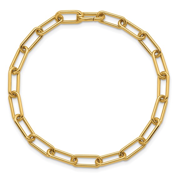 Herco 18K Polished 5mm Solid Paperclip Link 7.5 inch Bracelet