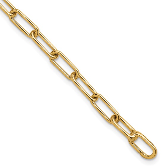 Herco 18K Polished 5mm Solid Paperclip Link 7.5 inch Bracelet