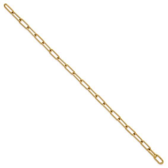 Herco 18K Polished 5mm Solid Paperclip Link 8 inch Bracelet