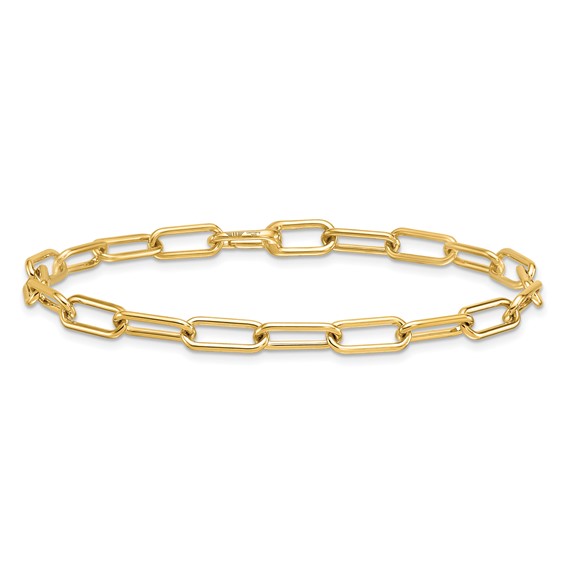 Herco 18K Polished 5mm Solid Paperclip Link 8 inch Bracelet