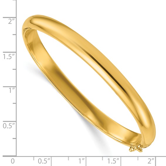 Herco 18K Polished 6.5mm Hinged Bangle