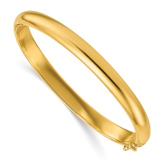Herco 18K Polished 6.5mm Hinged Bangle
