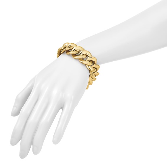 Herco 18K Polished 20.8mm Curb 8 inch Bracelet