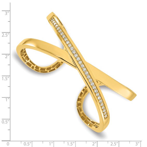 Herco 18K Semi-solid Polished Diamond Cuff Bangle