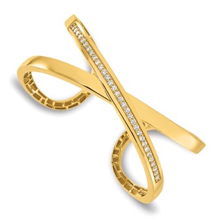 Herco 18K Semi-solid Polished Diamond Cuff Bangle