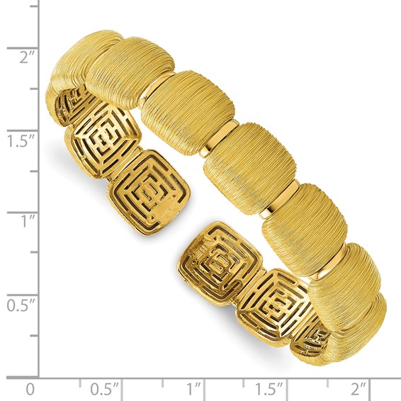 Herco 18K Solid Textured Cuff Bangle