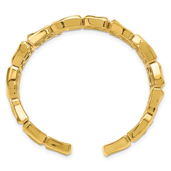 Herco 18K Solid Textured Cuff Bangle