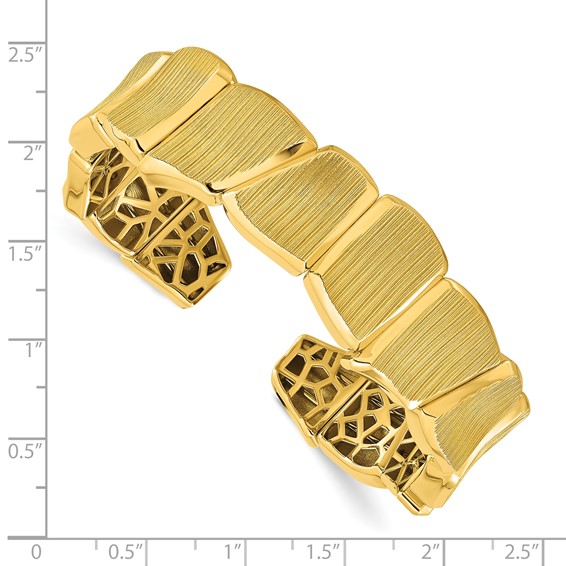 Herco 18K Solid Textured Cuff Bangle