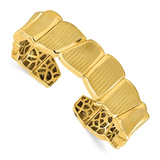 Herco 18K Solid Textured Cuff Bangle